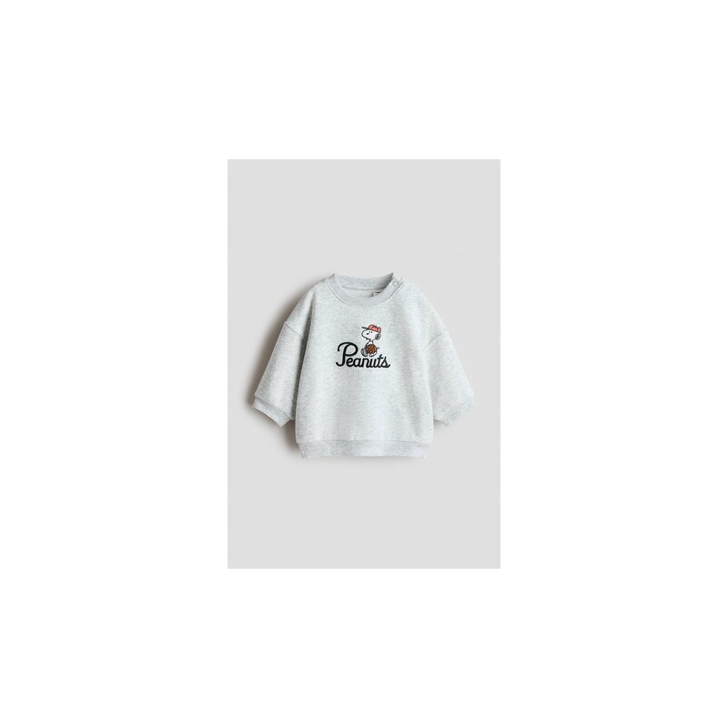 H&M - Mikinas potiskem - Světle Šedá/Snoopy