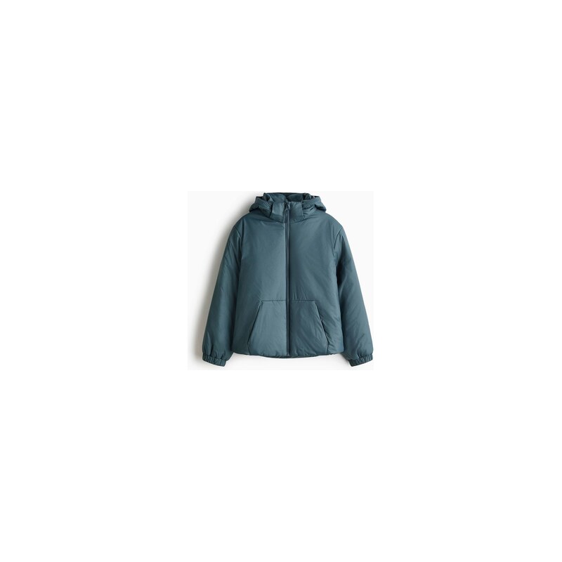 H&M - Vatovaná sportovní bunda - Tlumená Zelenomodrá