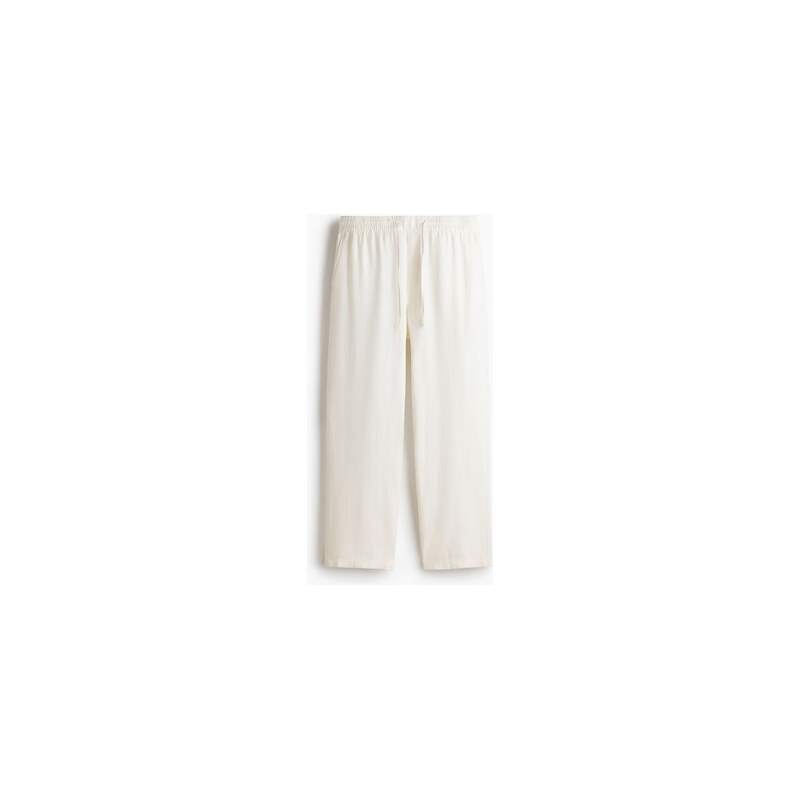 H&M - Kalhoty z lněné směsi Relaxed Fit - Bílá