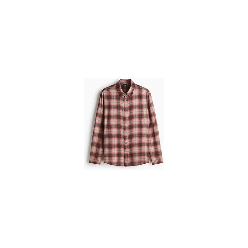 H&M - Košile Relaxed Fit - Růžová/Kostka
