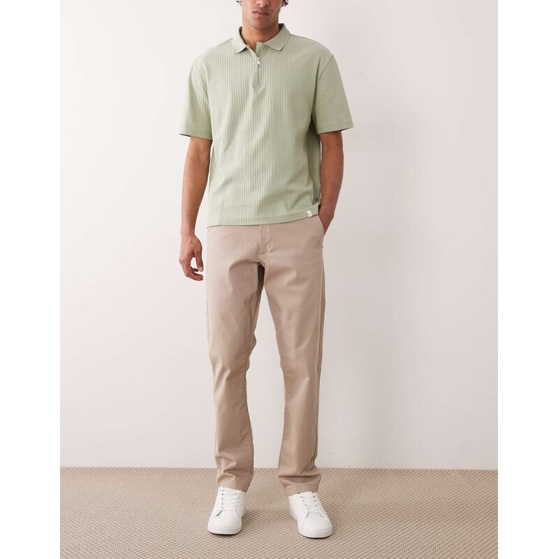 ASOS DESIGN slim chino in beige-Neutral