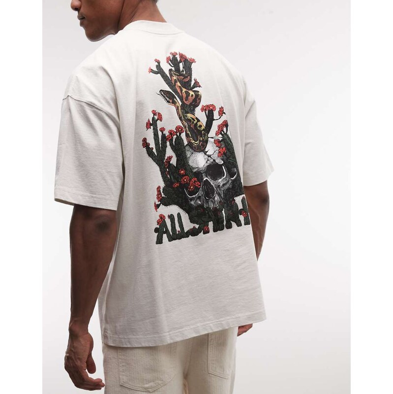 AllSaints Cacti short sleeve graphic logo t-shirt with back