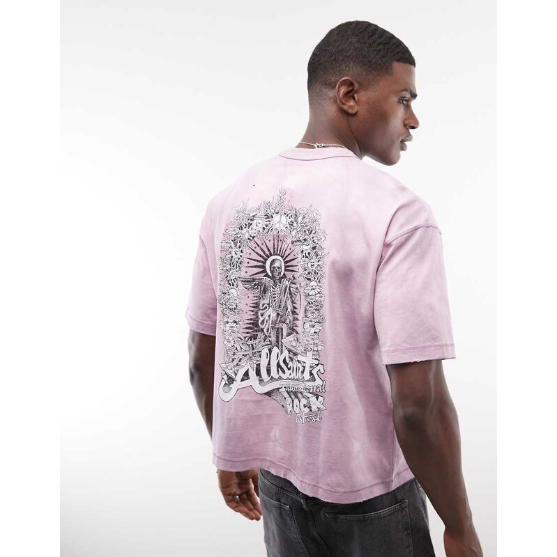AllSaints Avalon short sleeve graphic logo t-shirt with back
