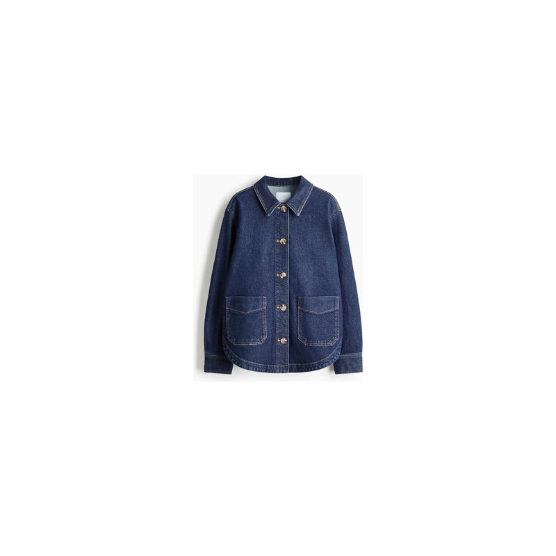 H&M - Košilová bunda - Tmavý Denim Blue