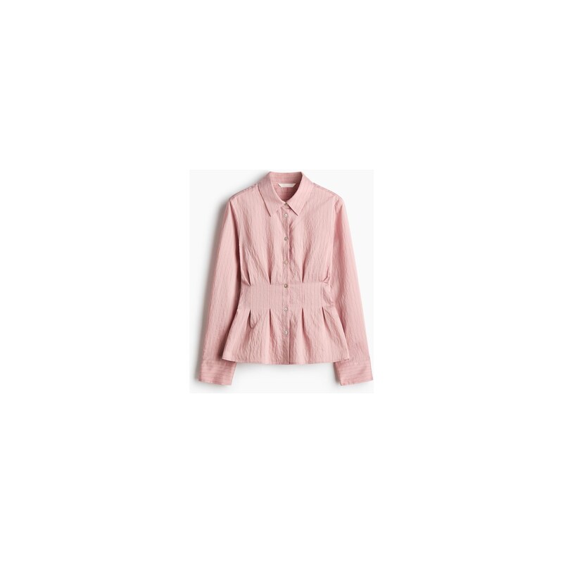 H&M - Vypasovaná košile - Tlumená Růžová/Proužky