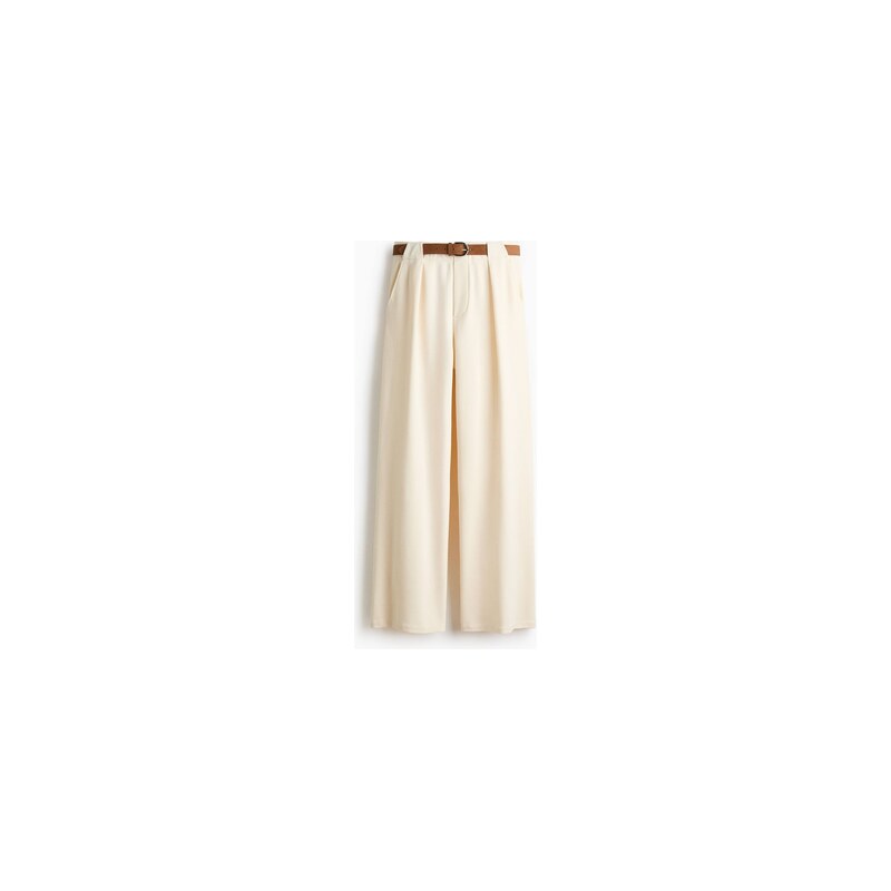 H&M - Kalhoty Ponte di Romas páskem - Krémová