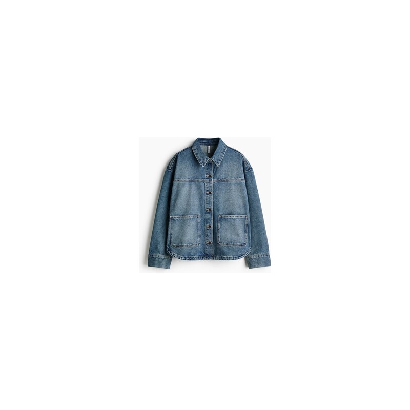 H&M - Keprová košilová bunda - Denim Blue