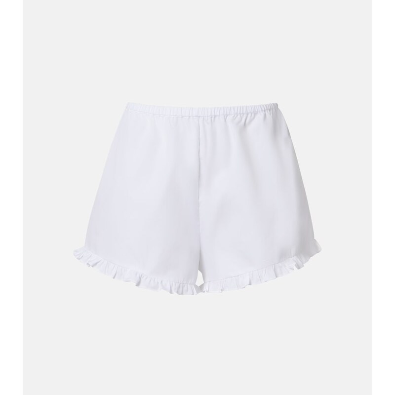 Hunza G Frill cotton poplin shorts