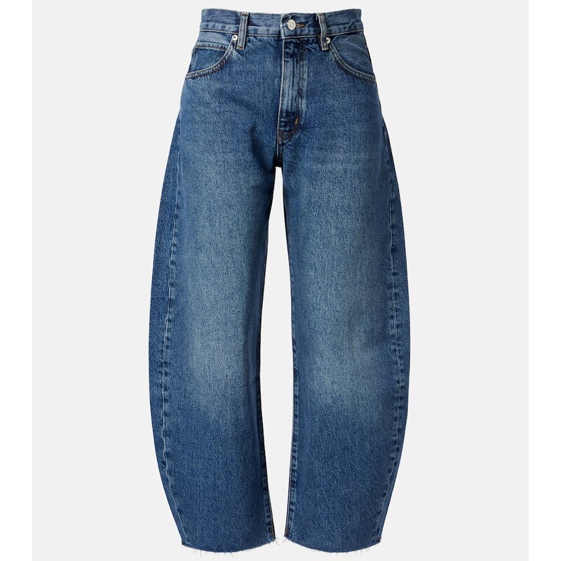 Frame Bubble Crop barrel-leg jeans