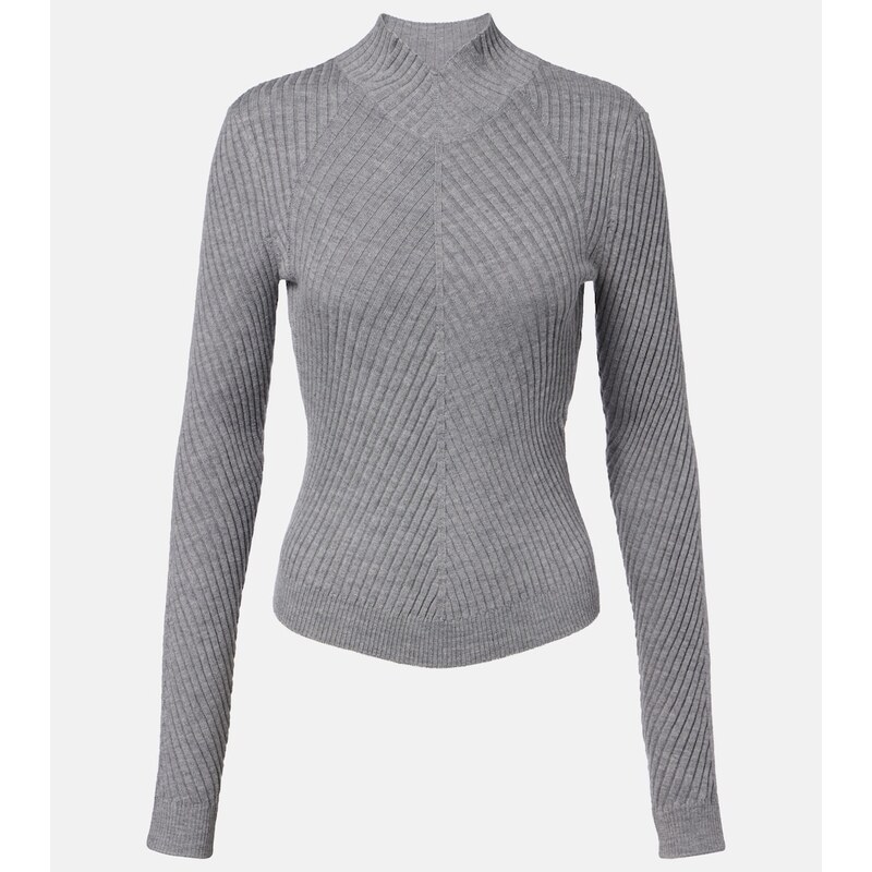 Victoria Beckham Georgia ribbed-knit wool top
