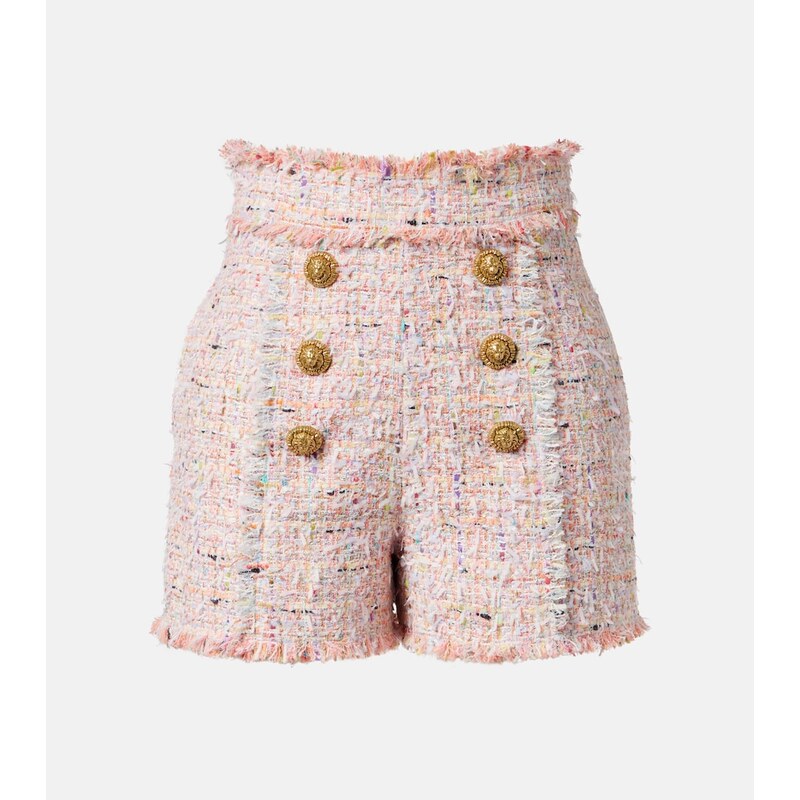 Dámské Balmain Tweed kraťasy s fringed hem
