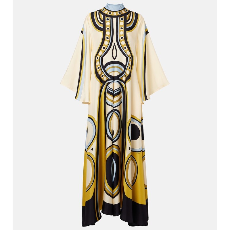 La DoubleJ Magnifico printed silk twill maxi dress