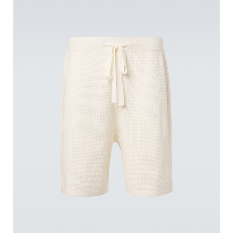 Commas Crochet cotton and hemp Bermuda shorts