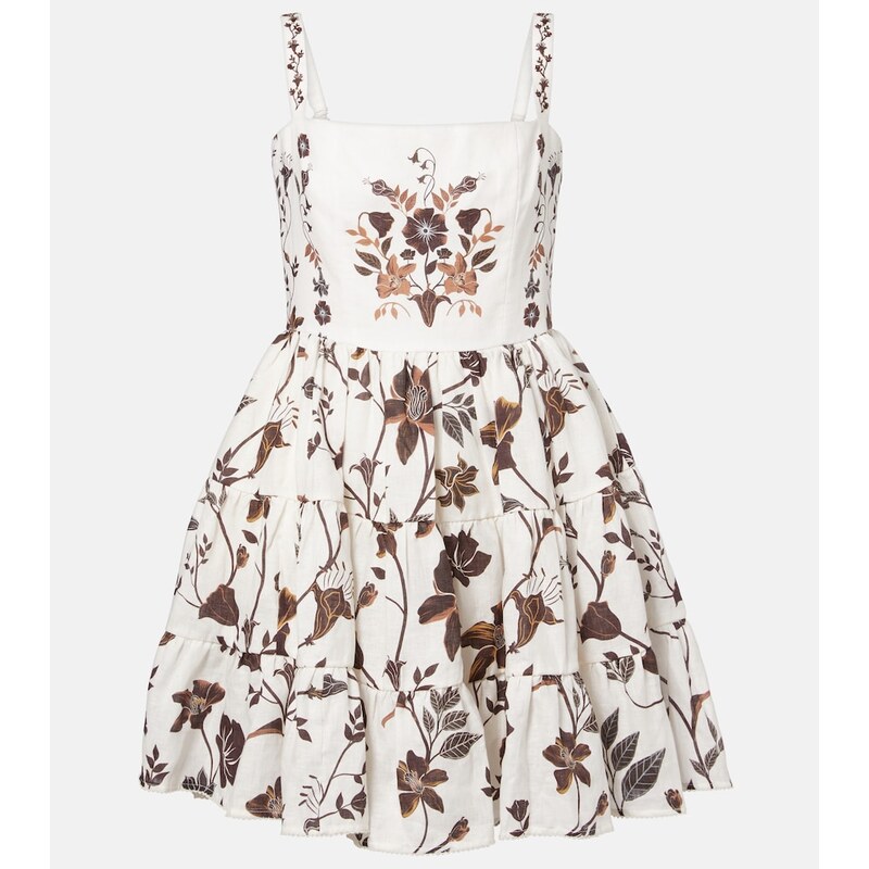 Agua by Agua Bendita Lima floral linen minidress