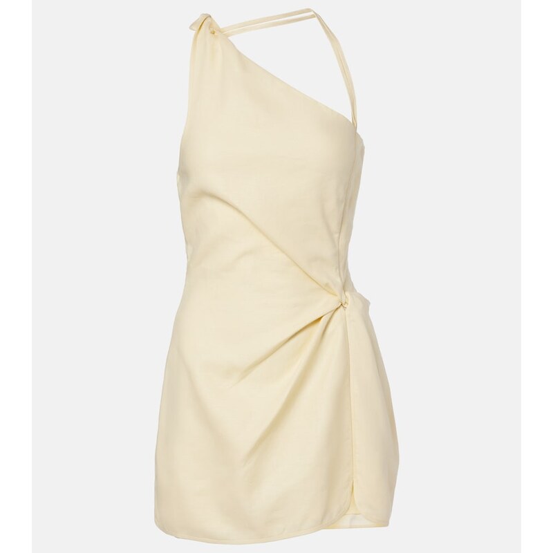SIR Gathered halterneck linen minidress