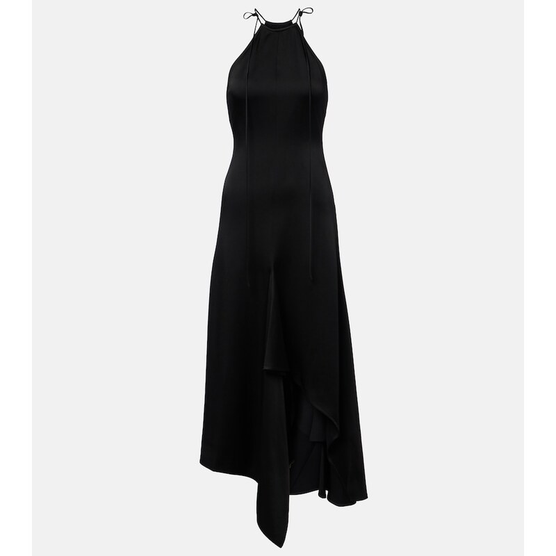 Victoria Beckham Asymmetric crÃªpe satin midi dress