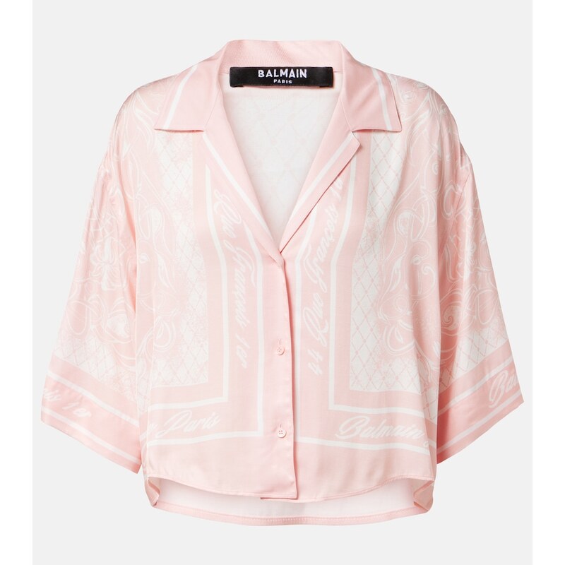 Balmain Printed twill pajama shirt