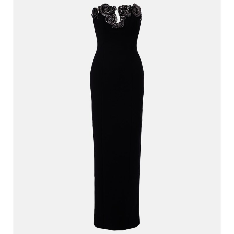 Rachel Gilbert Mirage floral-appliquÃ bustier gown