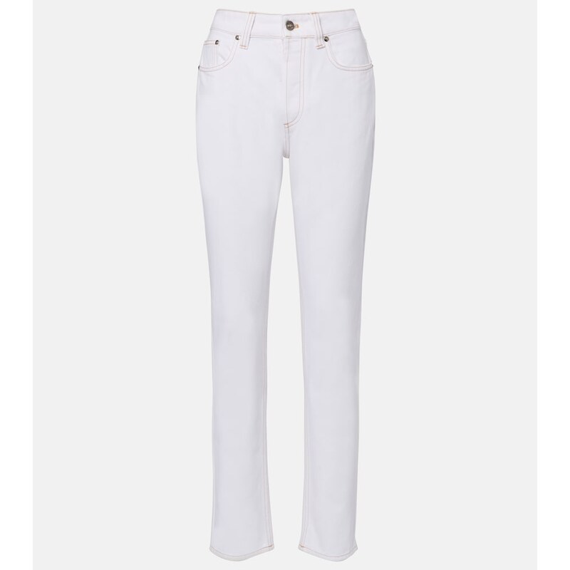 Dámské džíny Versace Straight v barvě Optical White