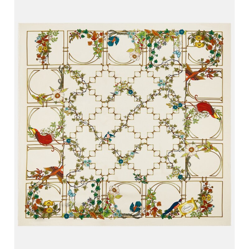 Gucci Printed silk twill scarf
