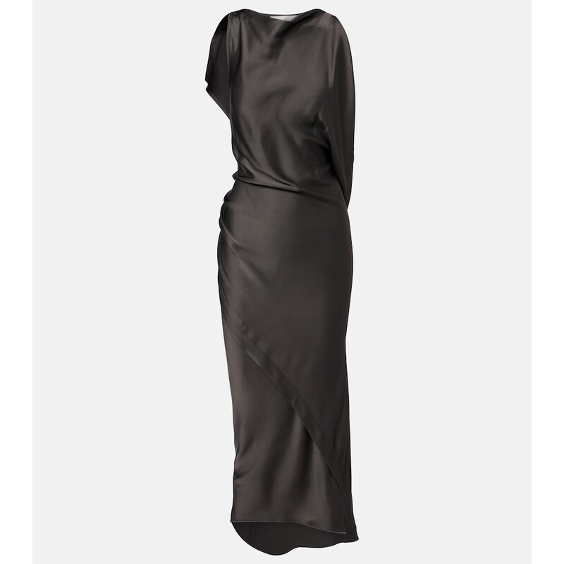 Victoria Beckham Kyra draped crÃªpe satin midi dress