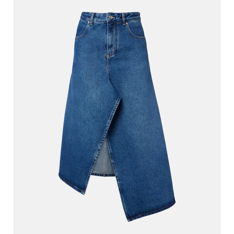 Victoria Beckham Asymmetric denim midi skirt