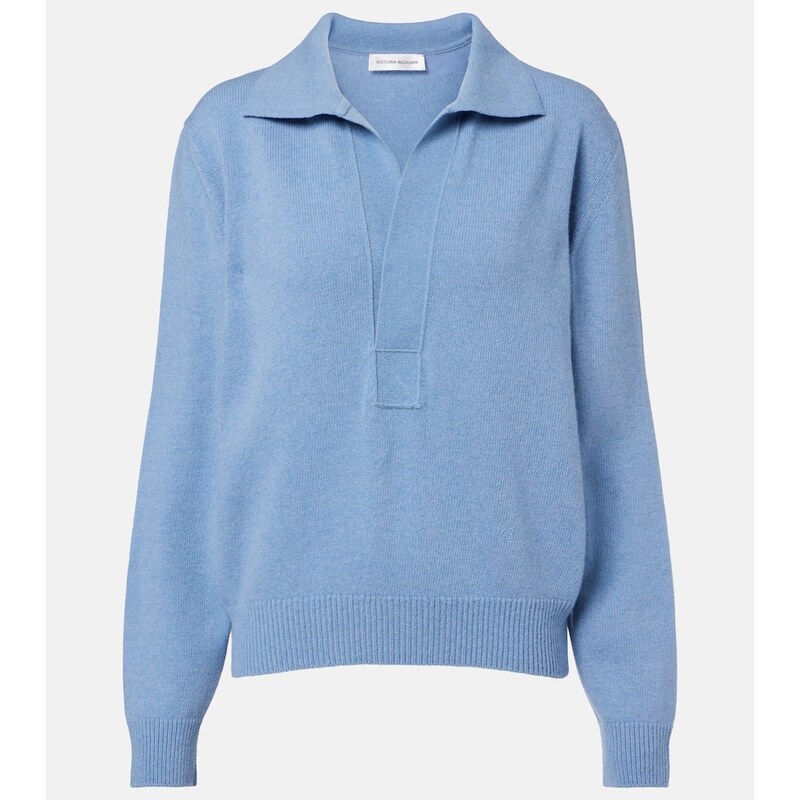 Victoria Beckham Genevieve wool and cashmere polo sweater