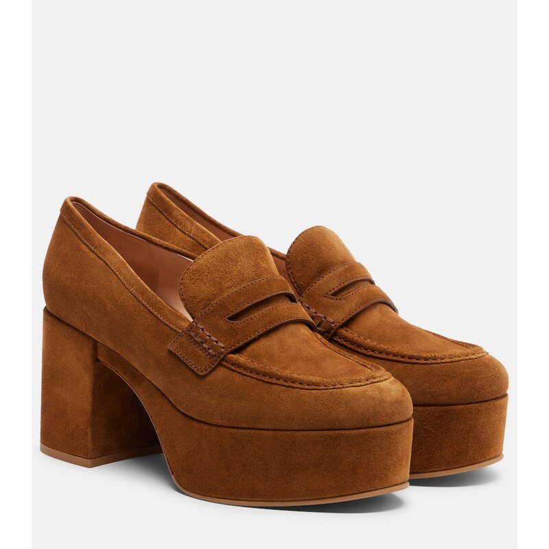 Gianvito Rossi Jenna suede loafer pumps
