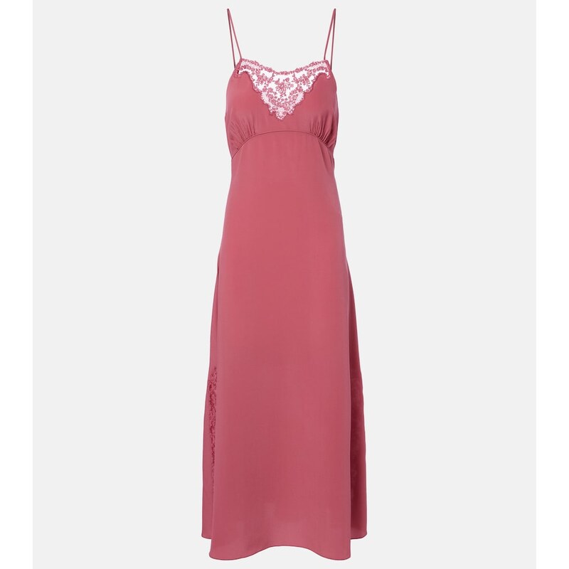 Chloe ChloÃ Lace-trimmed silk slip dress