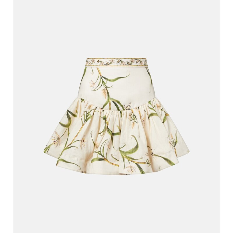 Agua by Agua Bendita Jacarina printed linen miniskirt