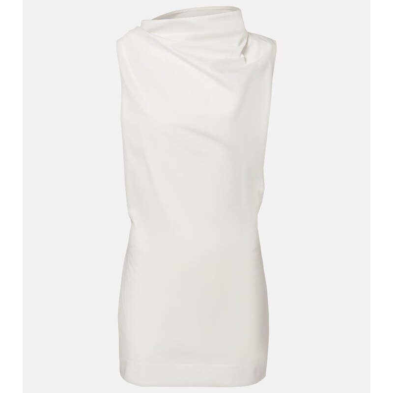 Khaite Astor draped cotton poplin minidress