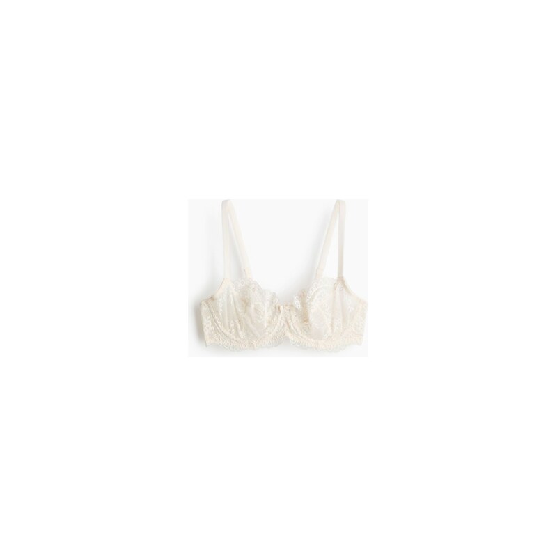 H&M - Krajková podprsenkas kosticemi - Krémová