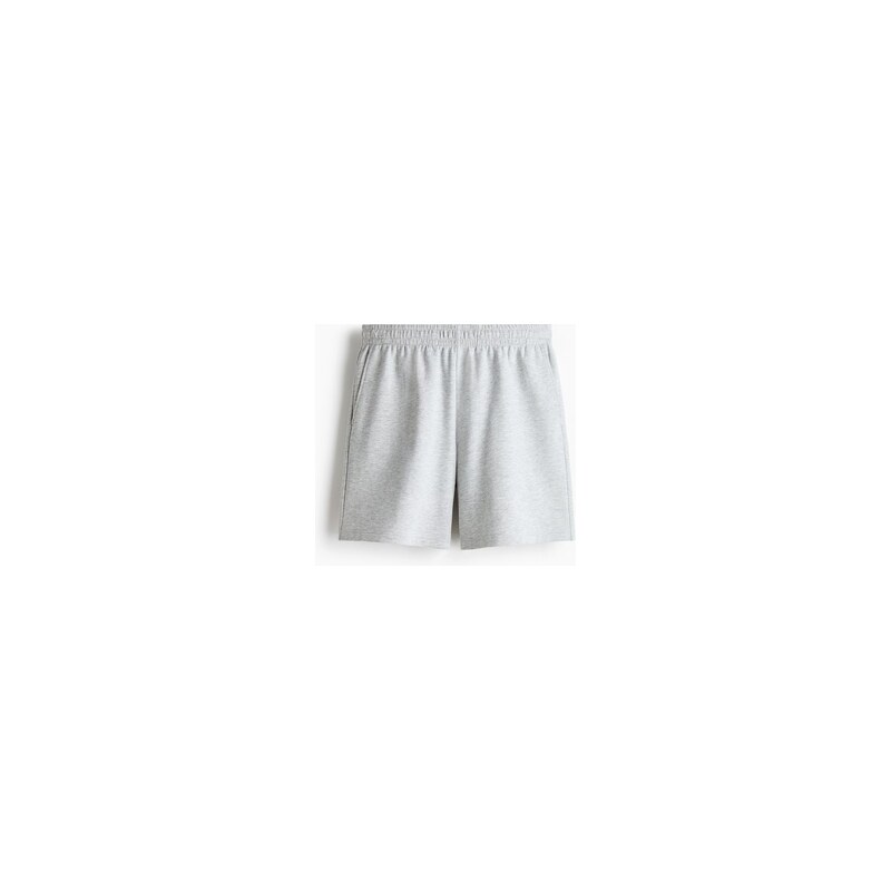 H&M - Teplákové šortky Regular Fit - Světle Šedý Melír