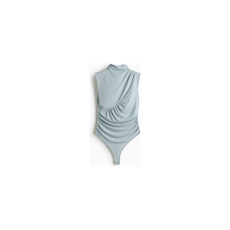 H&M - Řasené body thong - Světlá Tlumená Tyrkysová