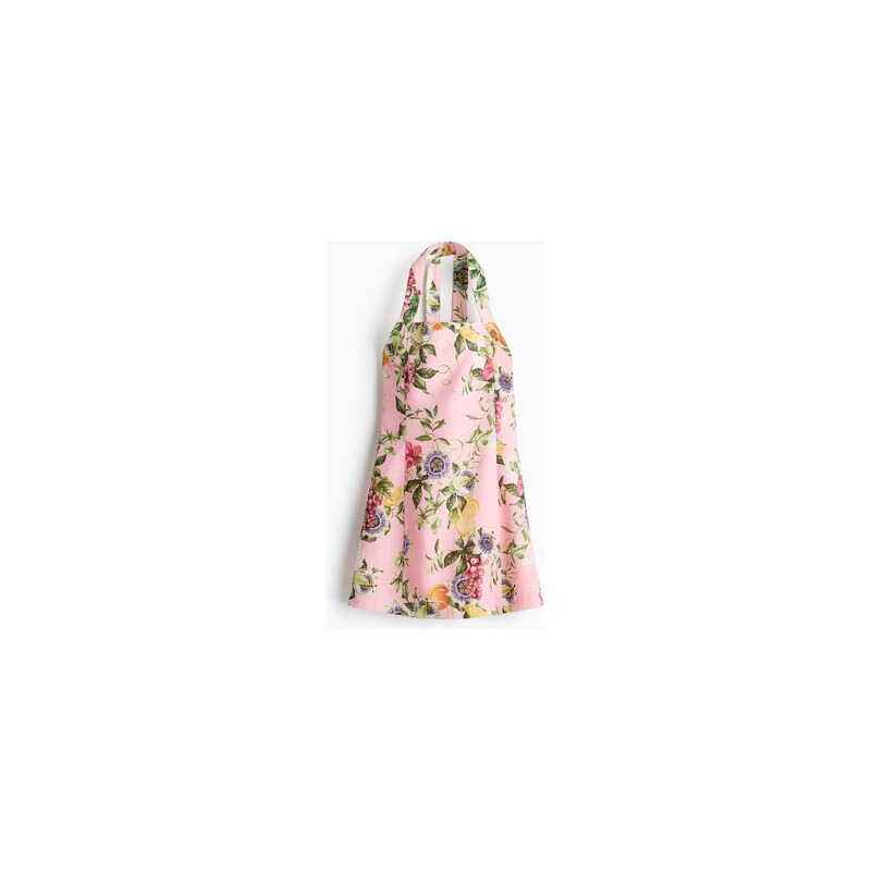 H&M - Minišaty halterneck - Světle Růžová/Vzor