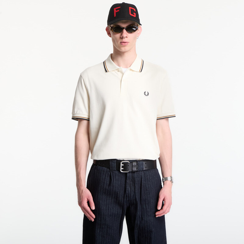 Tričko Fred Perry Twin Tipped Fred Perry Shirt Ecru L