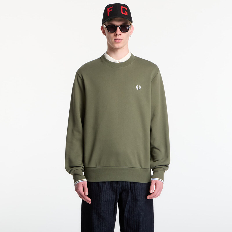 Mikina Fred Perry Crew Neck Sweatshirt Green M