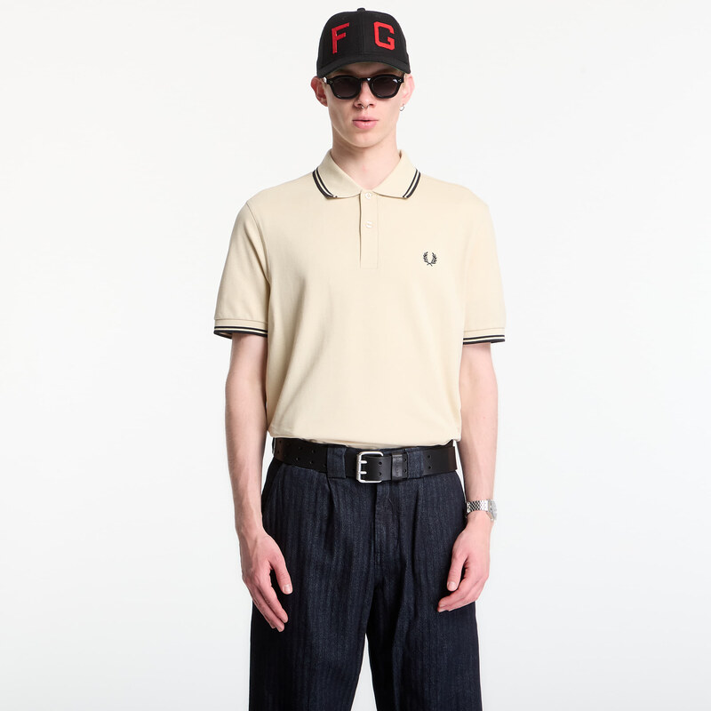 Tričko Fred Perry Twin Tipped Fred Perry Shirt Ecru XL