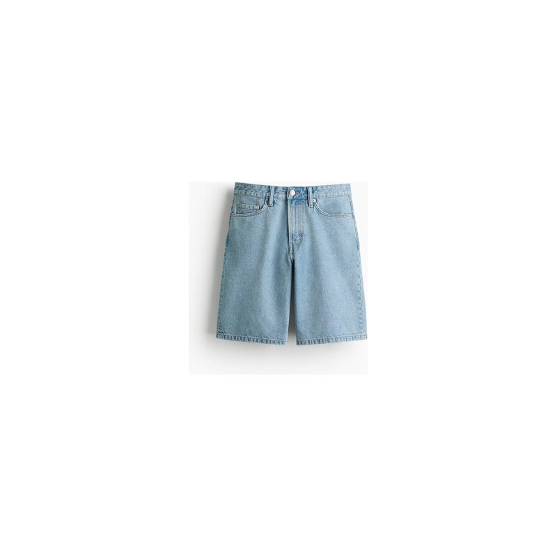H&M - Džínové šortky Relaxed Fit - Světlý Denim Blue