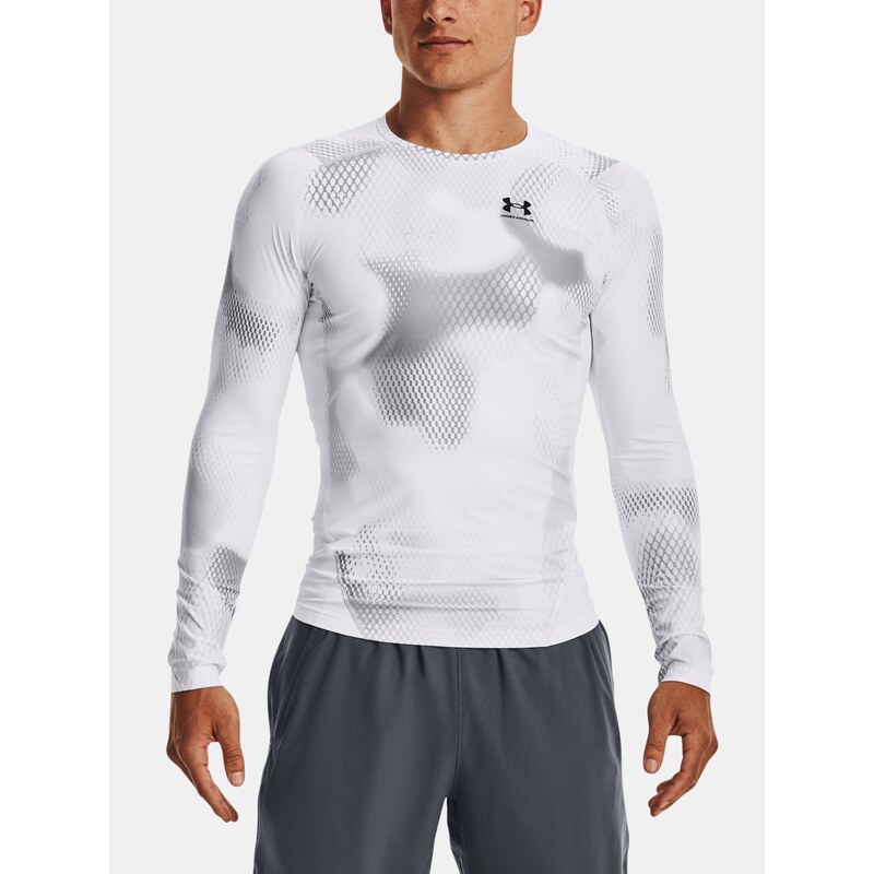 Triko Under Armour IsoChill Prtd Comp LS Man White