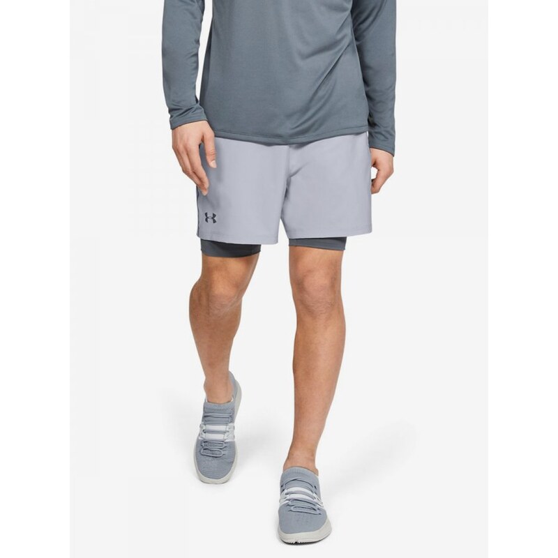 Kraťasy Under Armour Qualifier 2-In-1 Short Man Gray