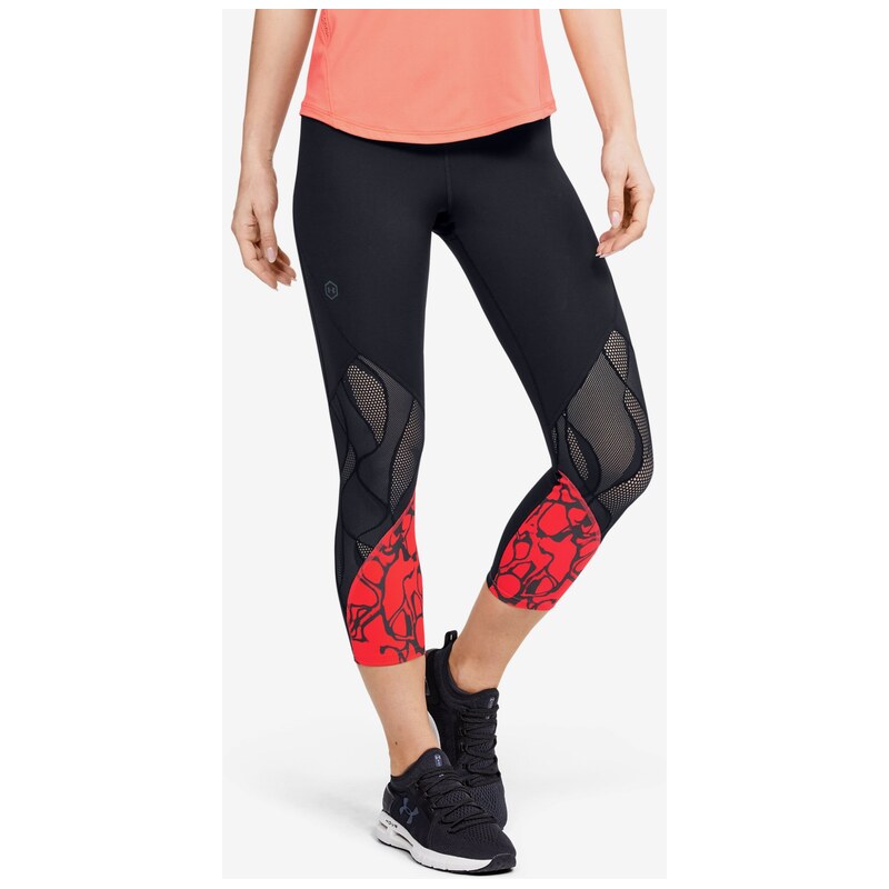 Legíny Under Armour Rush Vent Iridescent Graphic Cro Wmn Black
