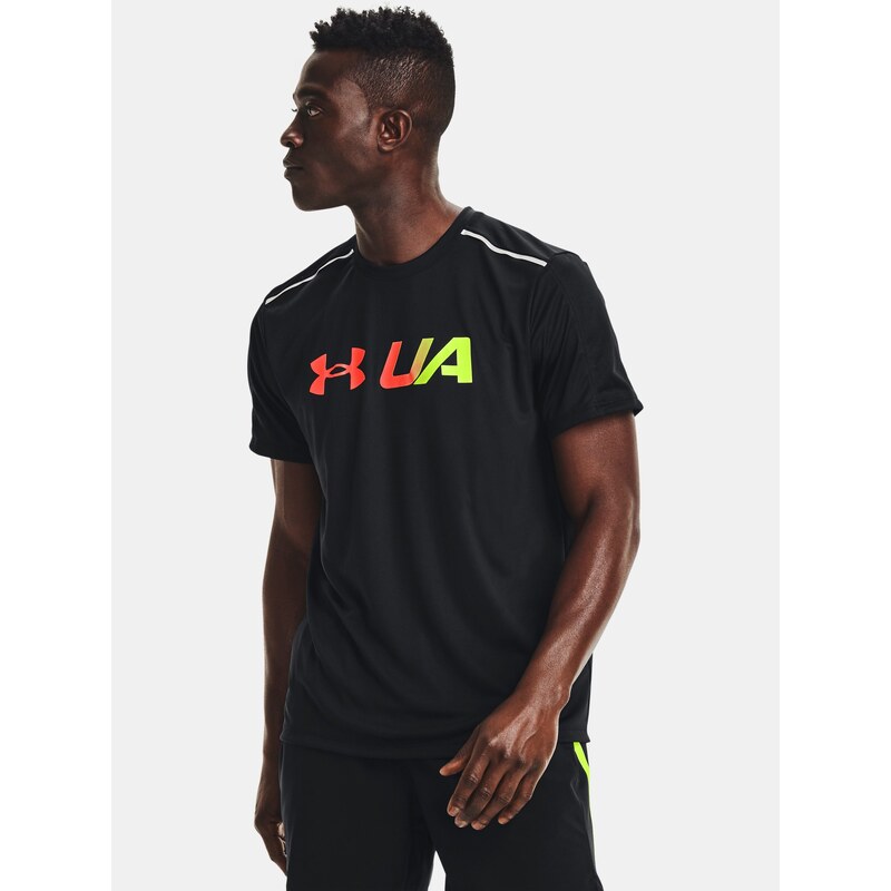 Triko Under Armour RUN Graphic Print Fill SS Man Black