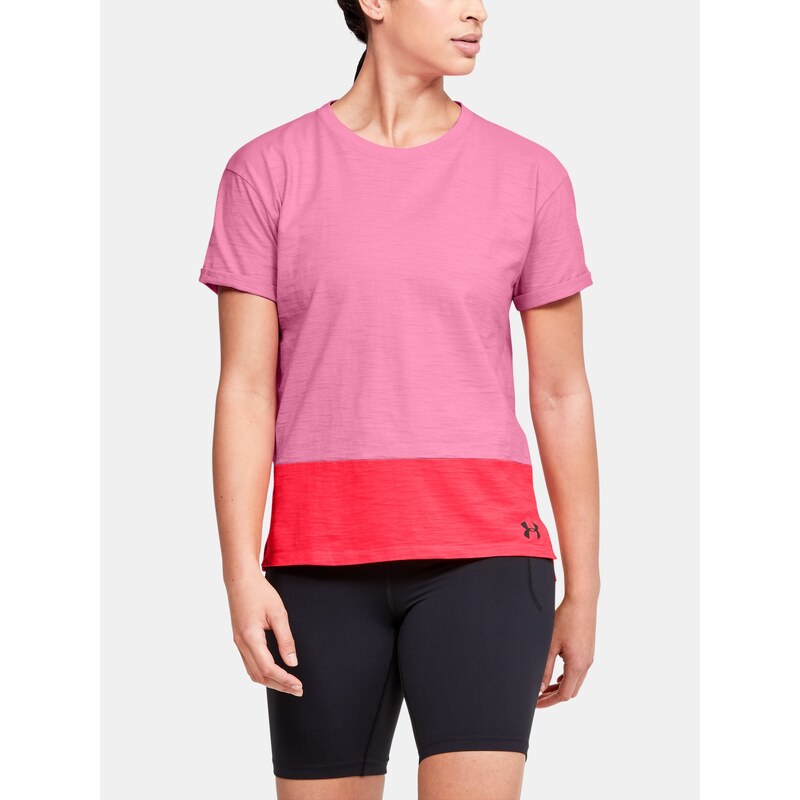 Triko Under Armour Charged Cotton SS Wmn Pink