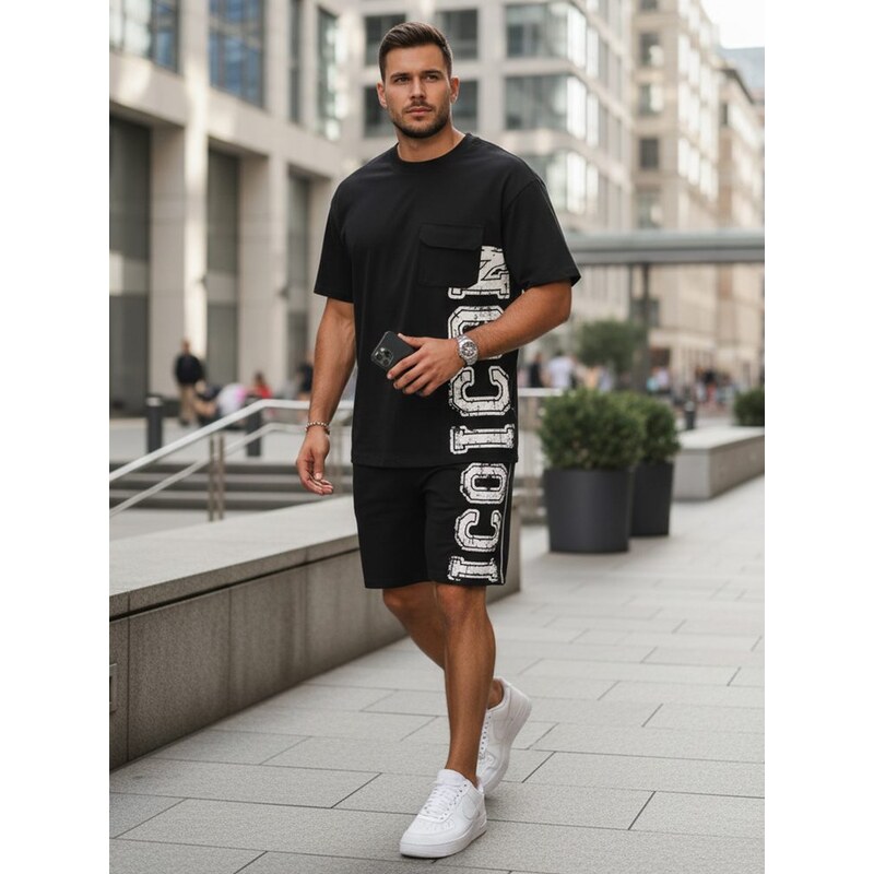 Dstreet Stylový pánský komplet ICON v černé barvě