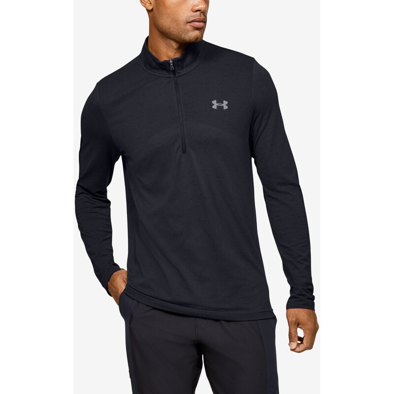 Triko Under Armour Seamless 1 2 Zip Man Black