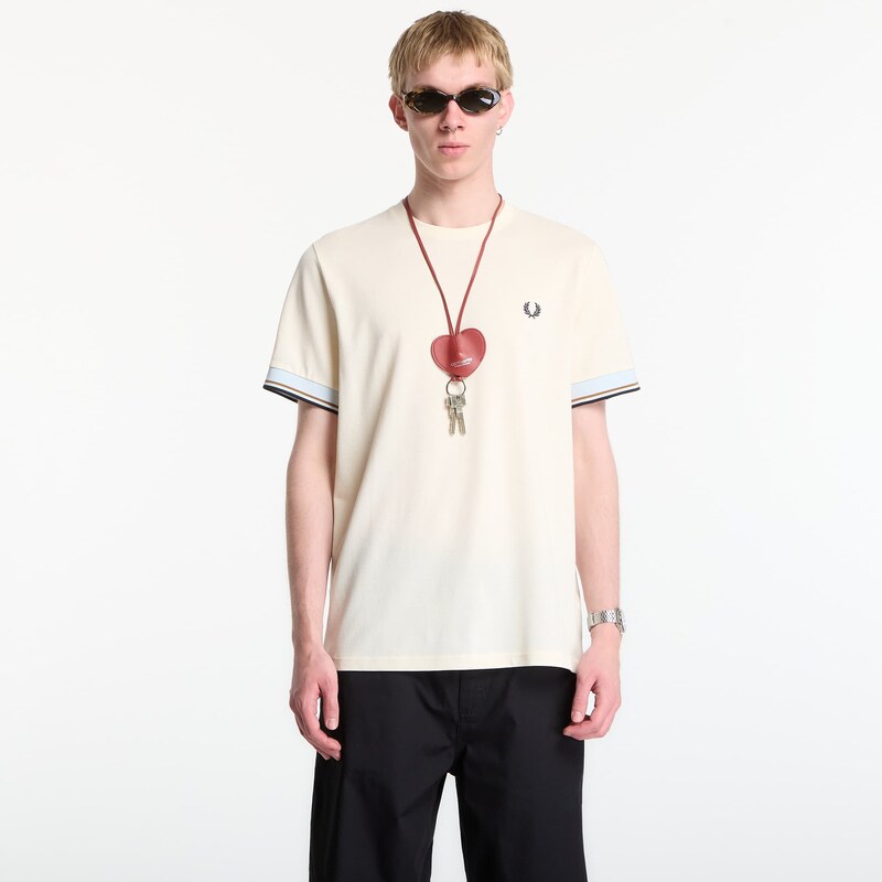 Tričko Fred Perry Twin Tipped Cuff T-Shirt Ecru S