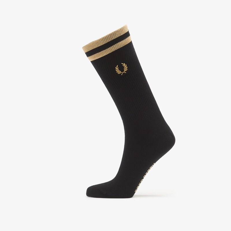 Ponožky Fred Perry Tipped Sports Sock Black/ Champagne 43-46