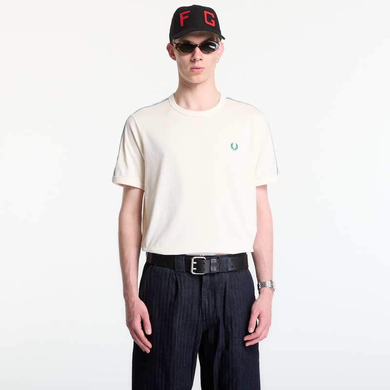 Tričko Fred Perry Contrast Tape Ringer T-Shirt Ecru L