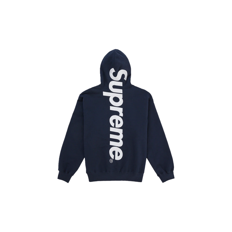 Supreme Satin Applique Hooded Sweatshirt (SS26) Washed Navy